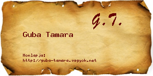 Guba Tamara névjegykártya